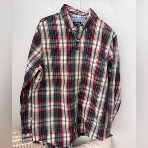 **New**Chaps Men's Casual Plaid Shirt - Red, Green, White Sz M